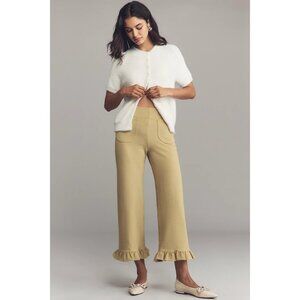 The Colette Ruffle-Hem Wide-Leg Trousers by Maeve Olive 34